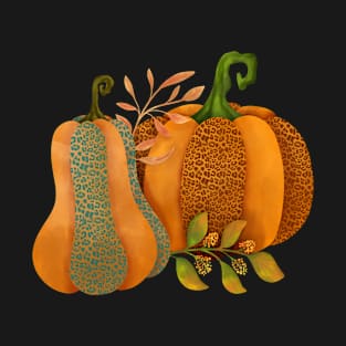 Leopard pumpkin fall design T-Shirt