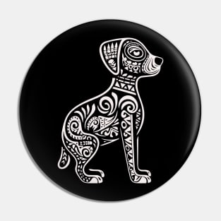 Lino Cut Dog Pin