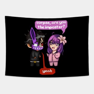 Corpse Husband and Lilypichu Chibi Tapestry