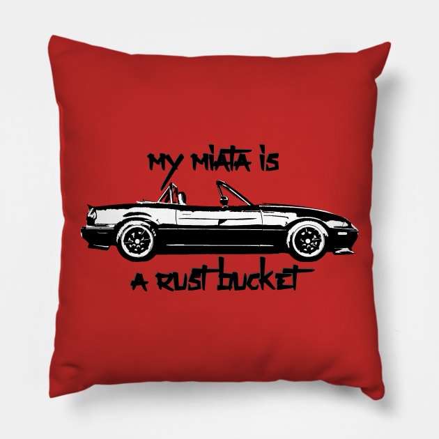 Miata Rust Bucket Pillow by mudfleap