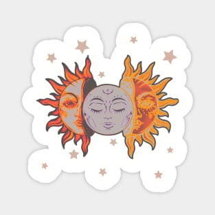 Star child of the moon and sun ( dreamy blue bg, matte 2 version) Magnet