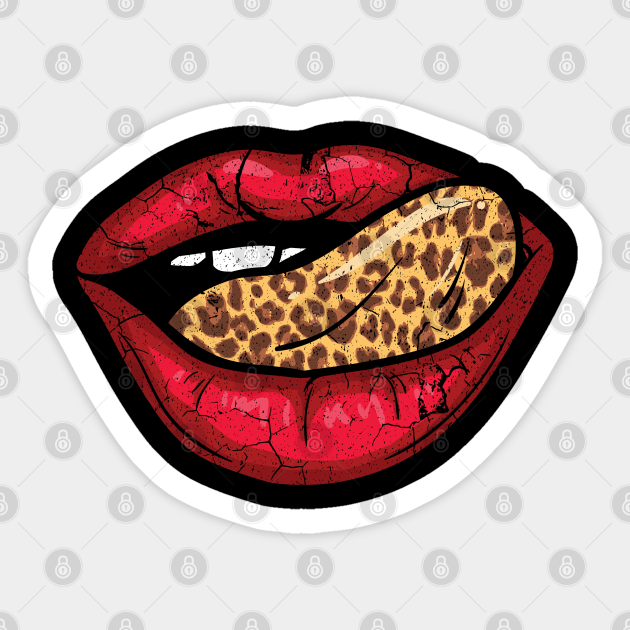 red lips leopard tongue