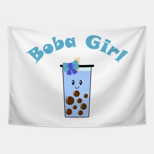 Boba Girl in Blue Tapestry