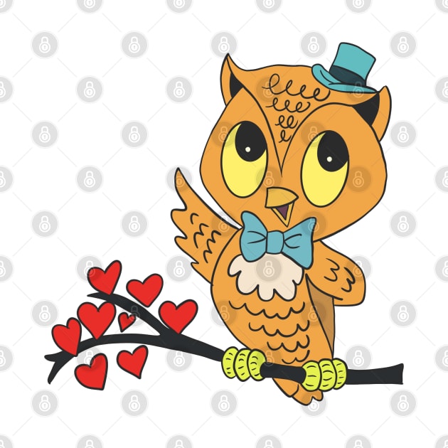 Vintage Owl Valentine by Milibella