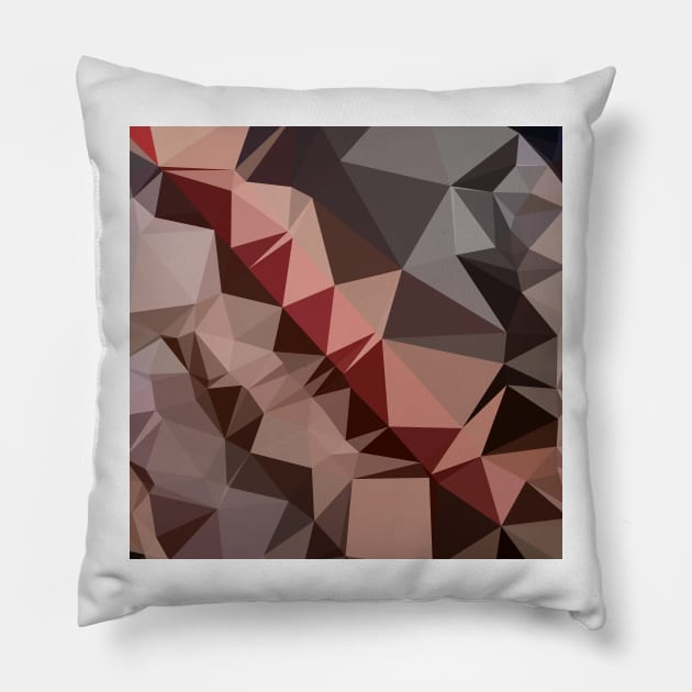 Bulgarian Rose Brown Abstract Low Polygon Background Pillow by retrovectors