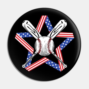 Baseball 4th of July Pin