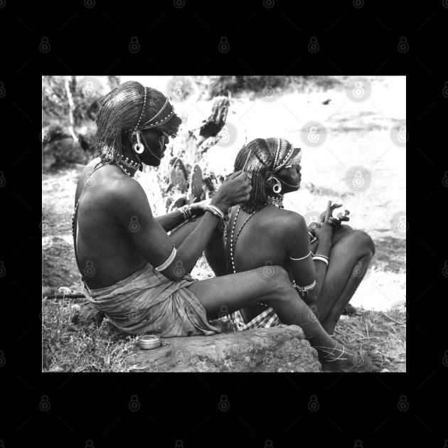 Maasai Warriors Doing Hair by In Memory of Jerry Frank