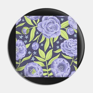 Midnight peonies Pin