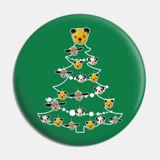 Sooty Christmas Tree White Silhouette Pin