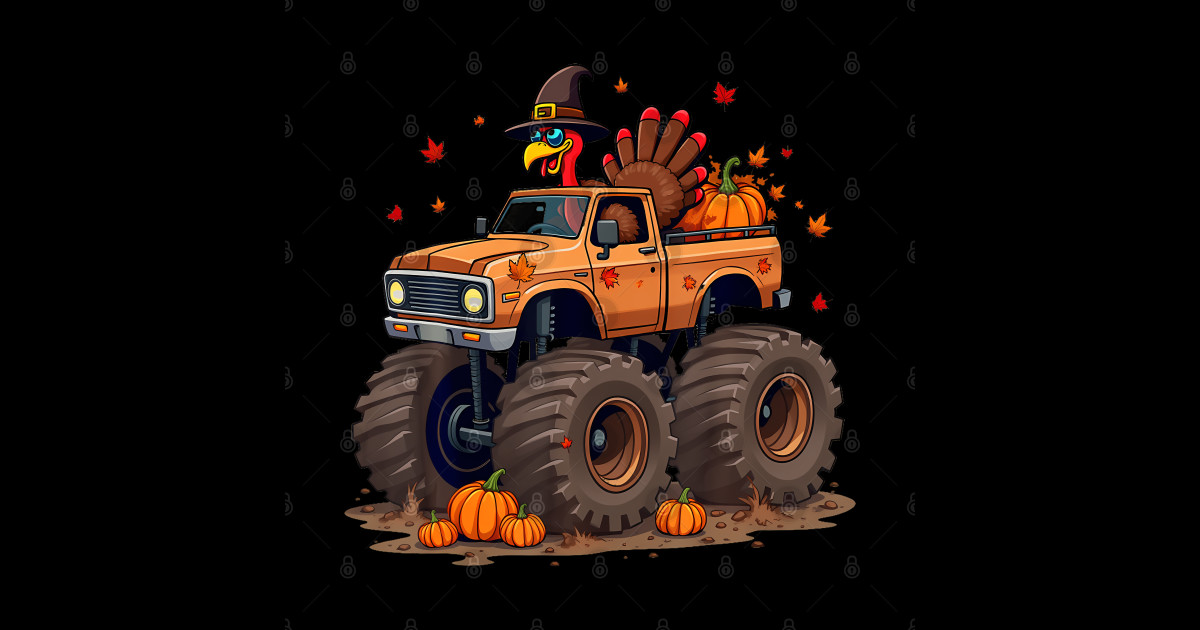 Thanksgiving Turkey Monster - Thanksgiving - Sticker | TeePublic