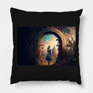 Alice in Wonderland wallpaper Pillow