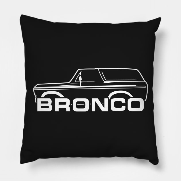 1978-1979 Ford Bronco White With New Logo Pillow by The OBS Apparel