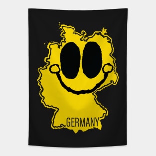 Germany Happy Cartoon Map Face with smile Tapestry