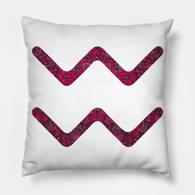 Paisley Aquarius Zodiac Sign Pillow by aterkaderk