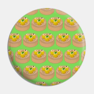 Dim Sum Funky Hong Kong Street Food Bright Lime Green - Pop Art Pin