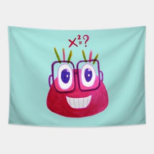 Cute Geek Mathematician Watercolor Candy Tapestry