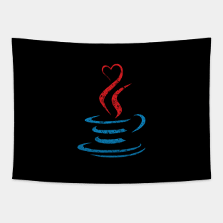 Love Coffe Java Programming Retro Funny Design Tapestry