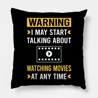 Warning Watching Movies Movie Pillow