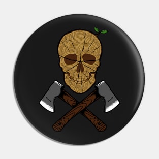 Skull Wood Pin