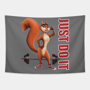 just do it. sports cute squirrel Tapestry