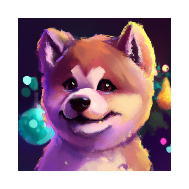 Cute Akita Inu Drawing by Play Zoo