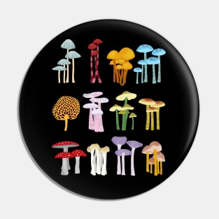 Colorful Mushrooms Pin