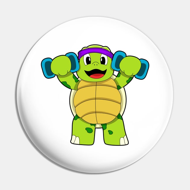 Turtle at Strength training with Dumbbells Pin by Markus Schnabel