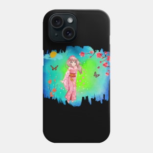 Flower Girl with Butterflies Phone Case