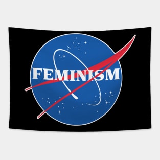 Nasa / Feminism Logo Parody Tribute Design Artwork Tapestry