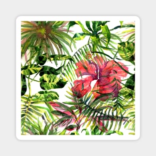 Palm Leaves seamless pattern Magnet