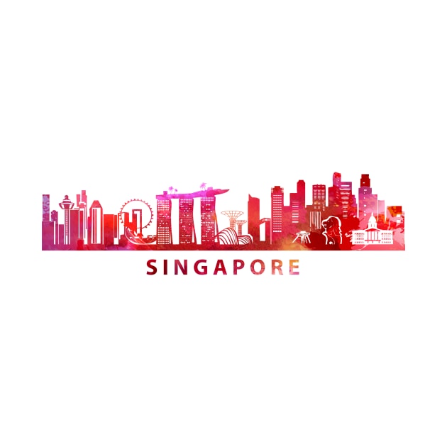 Singapore Skyline by Elenia Design