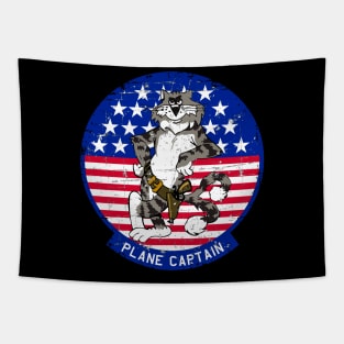 F-14 Tomcat -Plane Captain- Grunge Style Tapestry