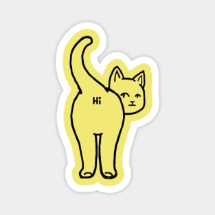 Hello Cat Butt Minimalist Line by Tobe Fonseca Magnet