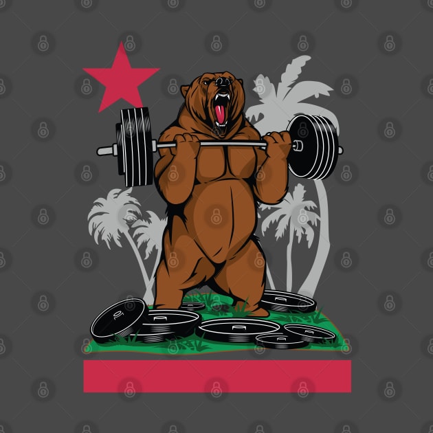 California bear lifting weights by Louieloco