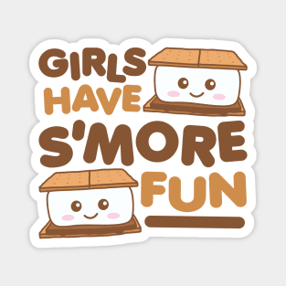 Girls Have Smore Fun Camping S'more Camper Glamping Magnet