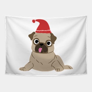 Christmas pug Tapestry