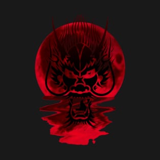 dragon head and red moon T-Shirt