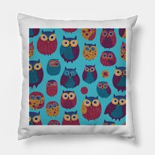 Hooting Owls Print Pillow