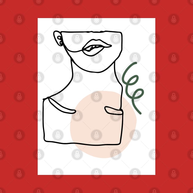 Minimal Line Drawing Woman's Lips by Art Designs