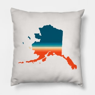 Alaska State Retro Map Pillow