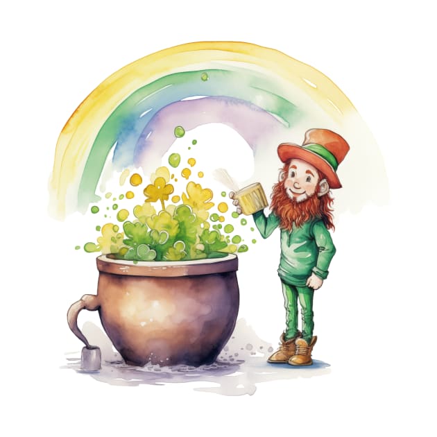 Watercolor Leprechaun by Minimal Blue