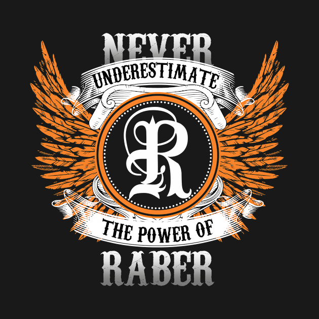 Raber Name Shirt Never Underestimate The Power Of Raber by Nikkyta
