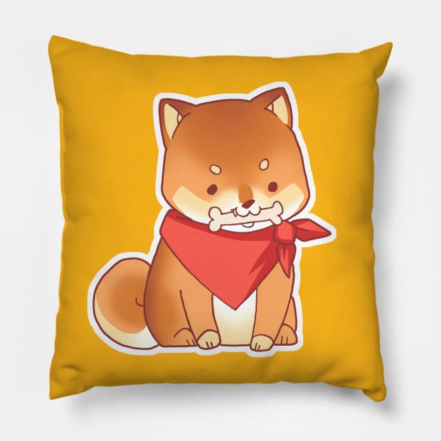 Rude Shiba Dog 3 - Chuchuw Pillow by floralfrolic