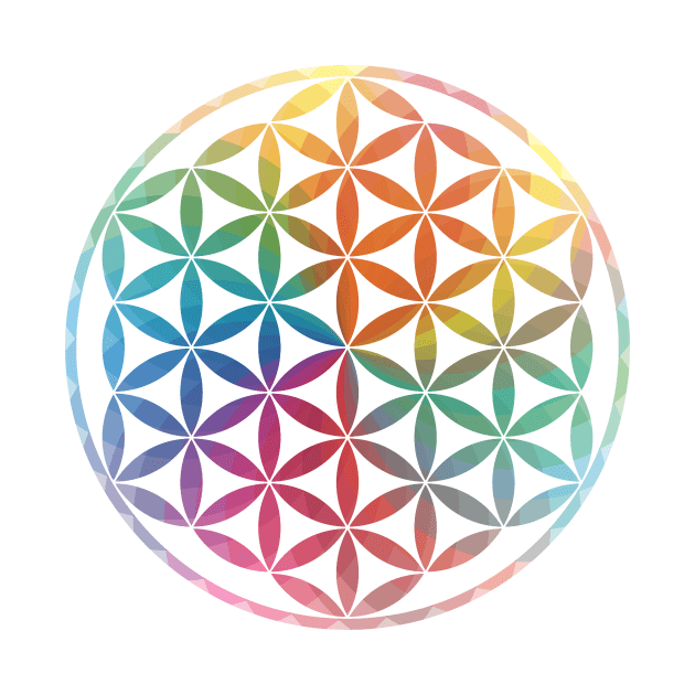 Multi Color Sacred Geometry Flower of Life by Bluepress