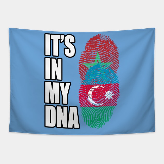 Azerbaijani And Moroccan Mix DNA Flag Heritage Tapestry by Just Rep It!!