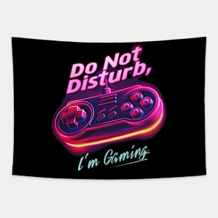 Neon Glow 'Do Not Disturb, I'm Gaming' Controller Design Tapestry