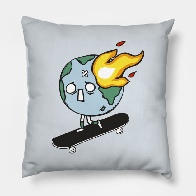 World Skateboarding Pillow by huebucket