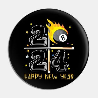 8 Ball Player New Year 2024 Gift Pin