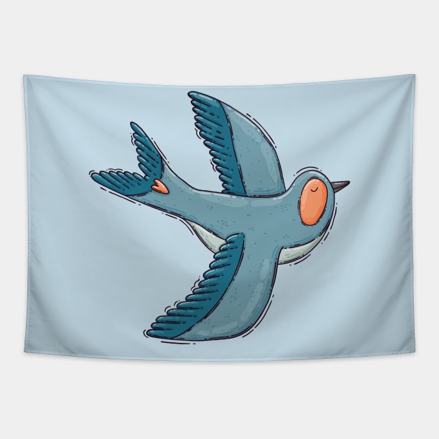 Blue Bird Tapestry by Tania Tania