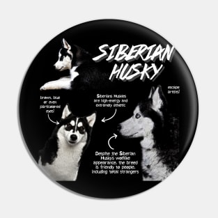 Siberian Husky Fun Facts Pin